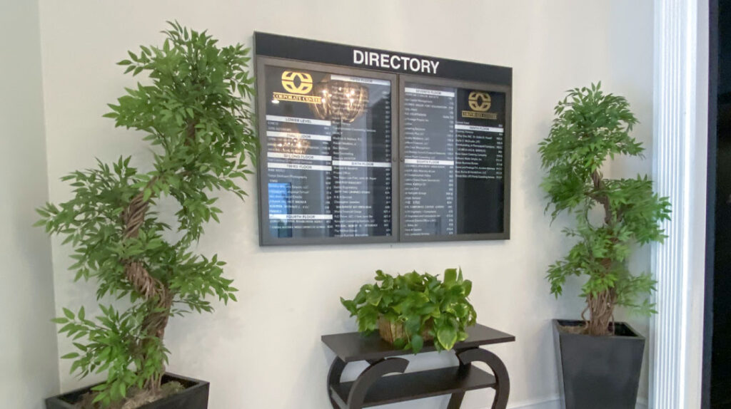 corporate center lobby directory